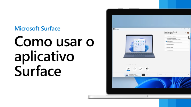 Auxílio e aprendizado do Surface Laptop