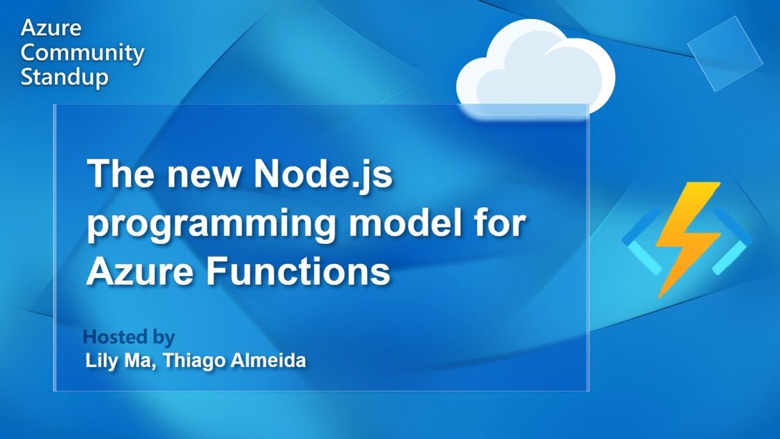 Screenshot vom Video: Das neue Node.js-Programmiermodell für Azure Functions